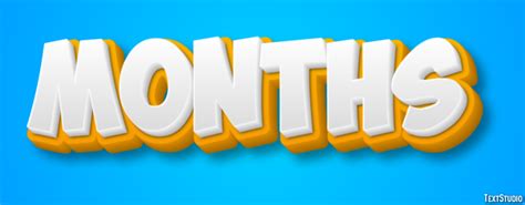 Months Text Effect And Logo Design Word