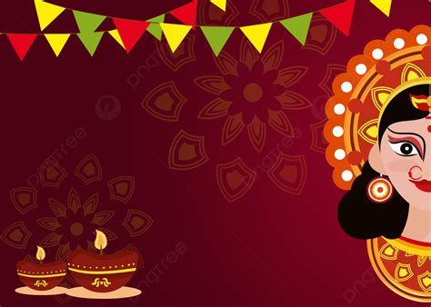 Navratri Red Virgin Day Bunting Background, Wallpaper, India, Bells ...