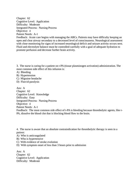 SOLUTION Chapter 62 Management Of Patients With Cerebrovascular