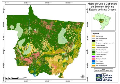 Mapa De Uso E Cobertura Da Terra Em 1994 No Estado De Mato Grosso