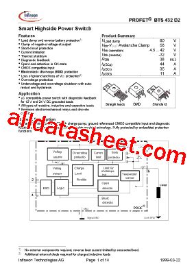 Bts D Datasheet Pdf Infineon Technologies Ag