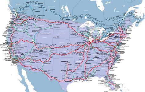 Amtrak Vacations System Map Explore America S National Parks