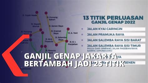 Catat Ruas Ganjil Genap Di Dki Jakarta Bertambah Jadi Titik Youtube