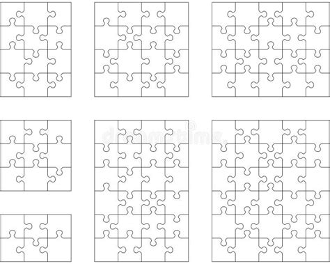 White Puzzles Pieces Arranged In A Rectangle Shape Jigsaw Puzzle