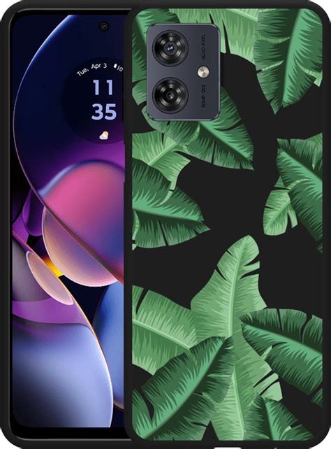 Cazy Hoesje Zwart Geschikt Voor Motorola Moto G54 5G Palm Leaves Bol