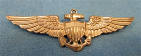 Stewarts Military Antiques Us Wwii Navy Pilot Wings Pinback Ns Meyer Sterling 14500