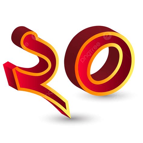 3d Twenty Numbers 20 In A Bangala Text On Transparent Background, 20 ... 