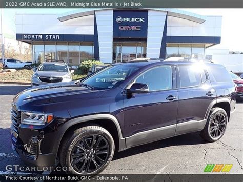 Midnight Blue Metallic 2022 Gmc Acadia Sle Awd Jet Black Interior