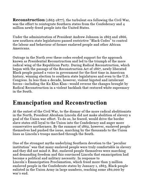 Reconstruction 13th Amendment With | PDF | Thirteenth Amendment To The United States ...