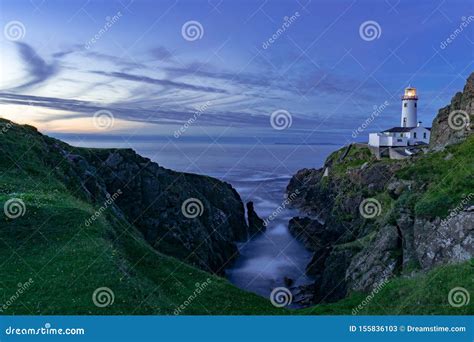 Fanad Head Lighthouse At Sunset Stock Image Image Of Nature Bluehour