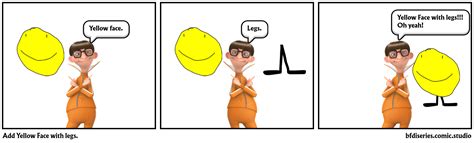 Add Yellow Face With Legs Comic Studio