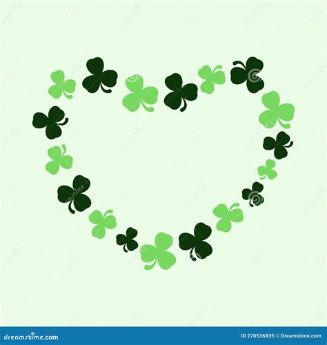 Shape Of Heart With Shamrock Stock Vector Illustration Of Textured