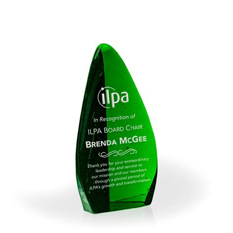 Apogee Emerald Recycled Glass Tower Award 10 5