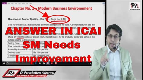 Must Watch Answer In Icai Sm Needs Improvement Ca Final Scmpe Ca