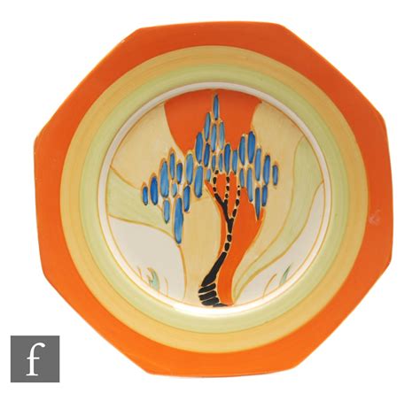 Clarice Cliff Windbells A Large Octagonal Plate Circa 1933 Hand