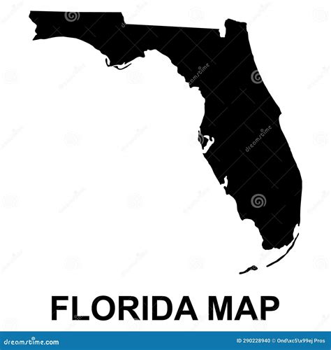 Florida Map Shape, United States of America. Flat Concept Icon Symbol
