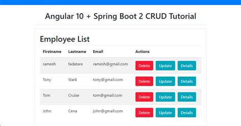 Angular Spring Boot MySQL CRUD Tutorial Part 5 Running Angular