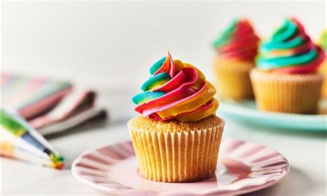 Rainbow Buttercream Cupcakes Recipe Dr Oetker