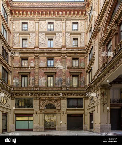 Covered Passage Of Galleria Sciarra Building Decorated In Liberty