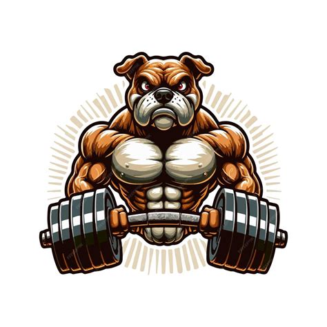 Premium Vector Big Muscly Angry Dog Beast Masculine Bodybuilder