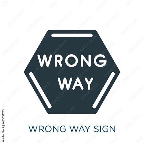 wrong way sign vector icon. wrong way sign, wrong, way filled icons ...