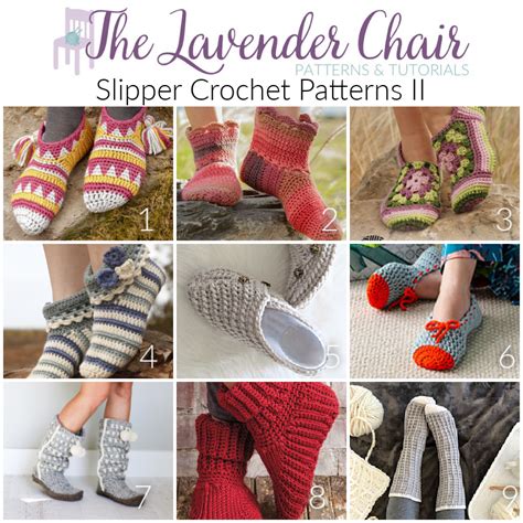 Slipper Crochet Patterns Ii The Lavender Chair