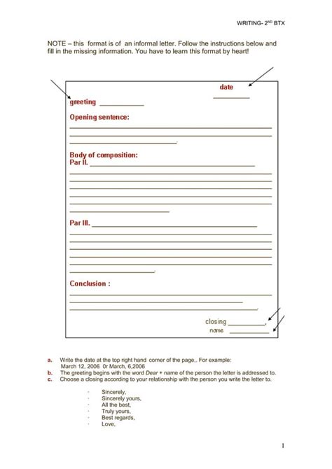 Informal letter format | PDF