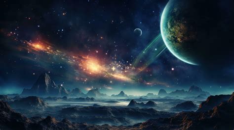 Space-themed background with galaxies and planets 29773282 Stock Photo ...