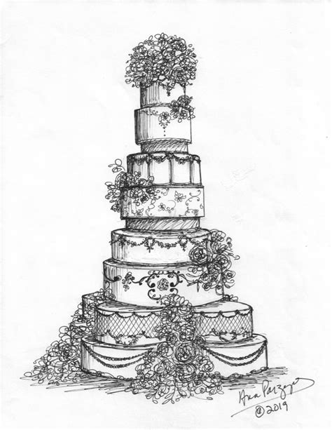 Drawings Of Wedding Cakes