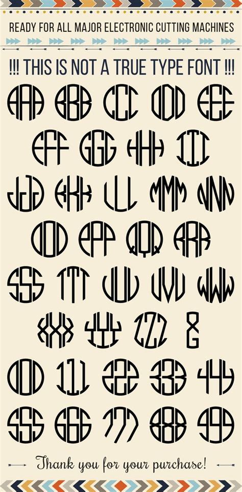 Circle Bold Monogram Font Svg 3 Round Letters Monograms Svg Etsy