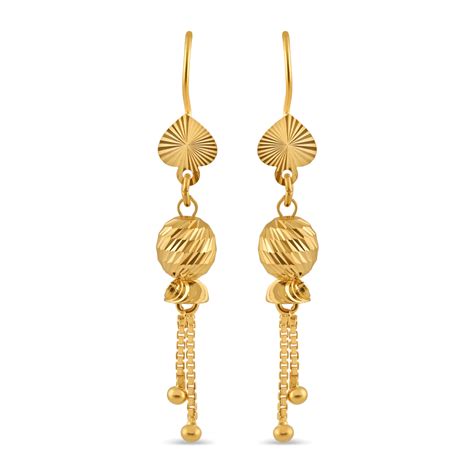 Buy Online 22ct Gold Leaf Drop Earrings At PureJewels UK