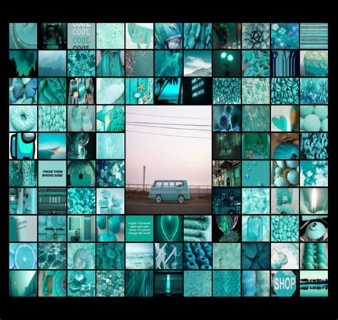 Teal Aesthetic Wall Collage Kit Teal Aesthetic Room Décor - Etsy