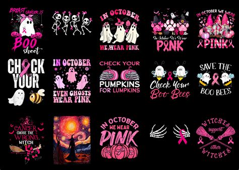 15 Breast Cancer Halloween Shirt Designs Bundle For Commercial Use Part ...