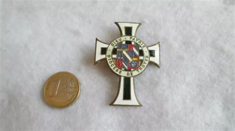 Ancien Insigne Broche Croix Religieuse Maill E Dioc Se De Troyes