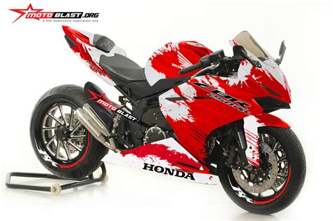 Modifikasi Striping Honda Cbr250rr Splash Red White V2 Motoblast