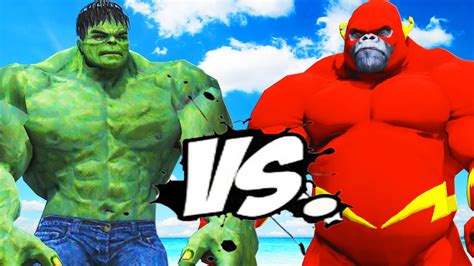 The Incredible Hulk Vs Flash Gorilla Epic Battle Youtube