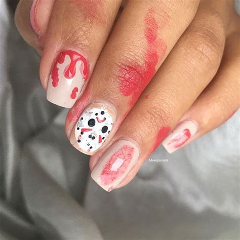 Jason Voorhees Nails Halloweennails Nailitdaily Nails Halloween