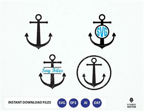 Anchor Svg Anchor Monogram Nautical Svg Anchor Svg Clip