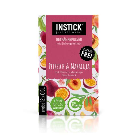 INSTICK Pfirsich Maracuja zuckerfreies Instant Getränk Größe S 12