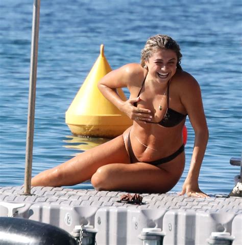 Love Island S Antigoni Flashes Her Bum In Thong Bikini As She Strips Off For A Swim In Greece
