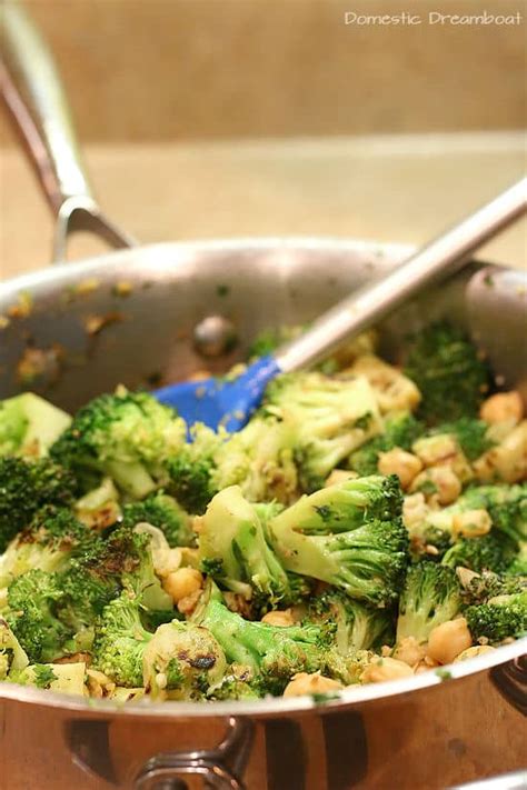 Pan Roasted Broccoli With Chickpeas Garlic And Anchovies