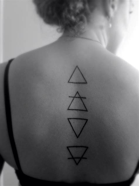 4 Elements Symbols Tattoo