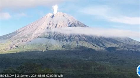 Gunung Semeru Erupsi Lontarkan Abu Vulkanik Setinggi 800 Meter Masih