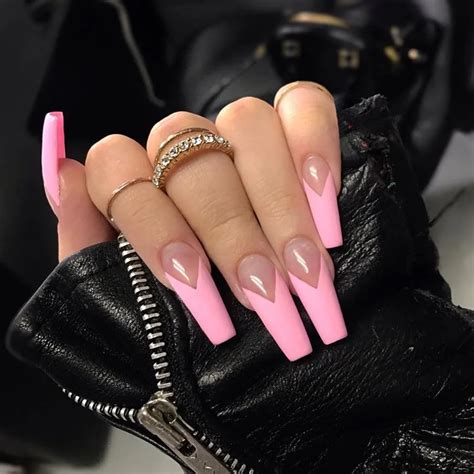 24pcs Nude Pink Long French Fake Nails Extra Rhinestone Decal Bride