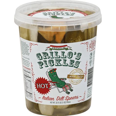 Grillos Pickles Pickles Italian Dill Spears Hot Pickles Relish