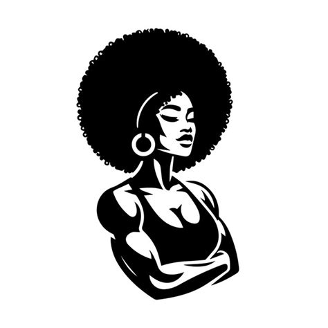 Mujer De Yoga Afro Svg Vector Premium