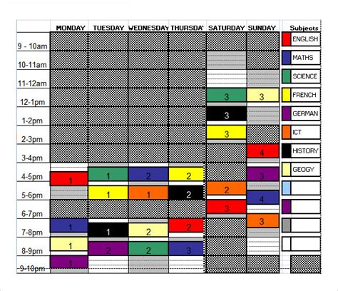 Free 28 Timetable Samples And Templates