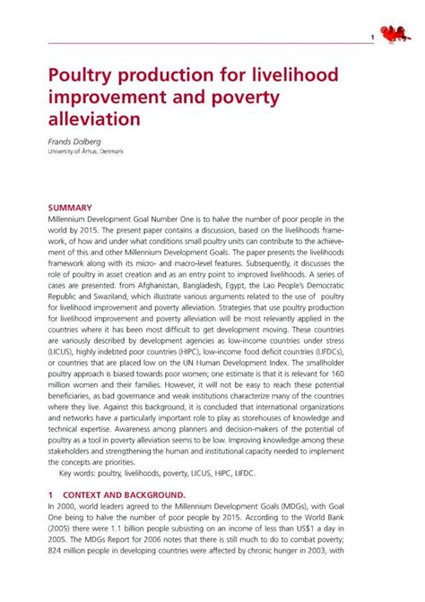 Pdf Poultry Production For Livelihood Improvement And Poverty