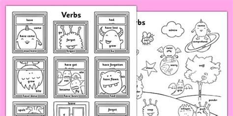 Verb Types Coloring Sheets Teacher Made Twinkl