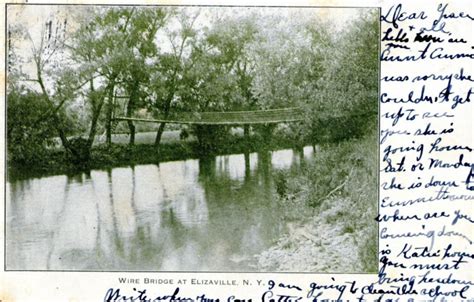 Old Pictures of Columbia County NY: Wire Bridge at Elizaville NY